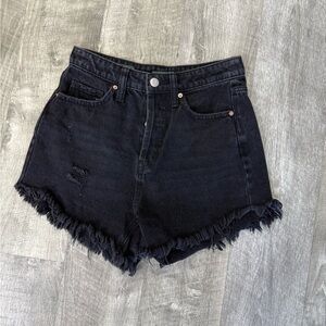 Wild Fable Black Denim Frayed Hem Women's Shorts Size 00